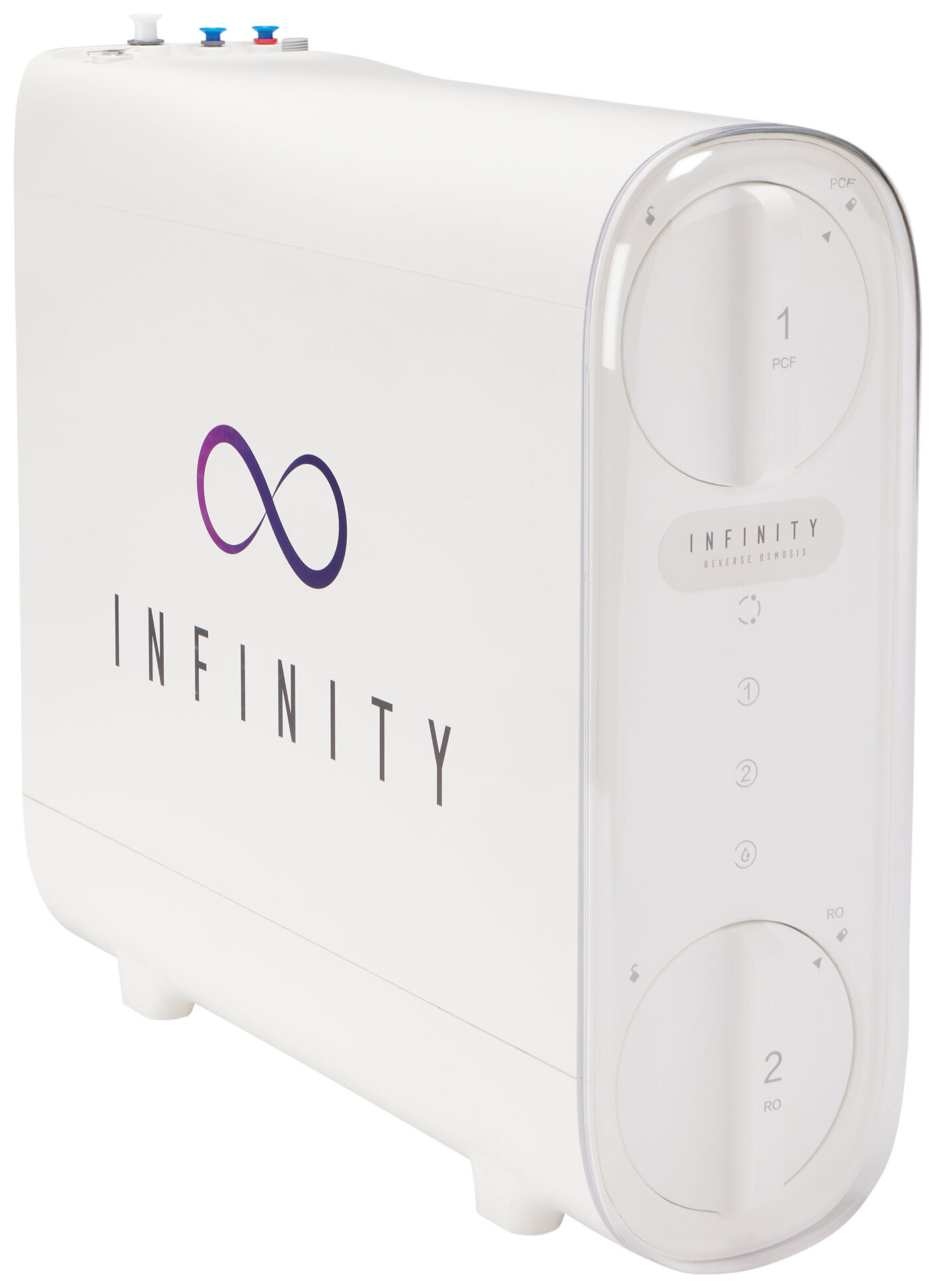 Infinity Reverse Osmosis system with dual filter chambers and transparent cover