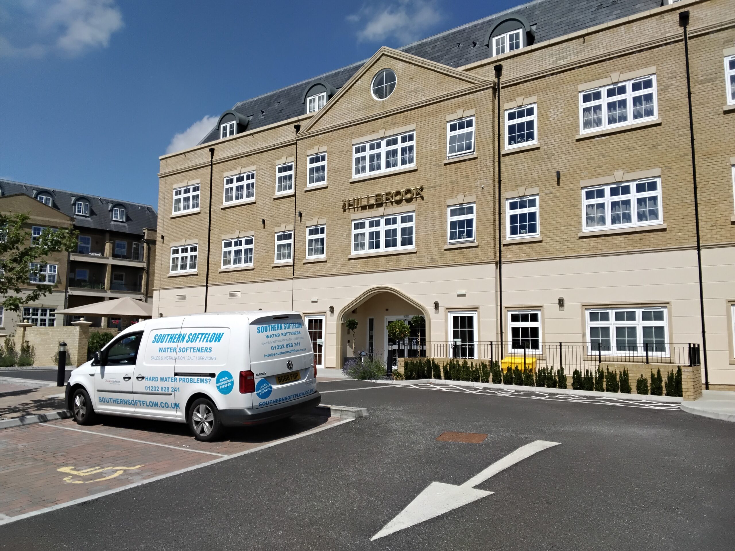 Commercial water softeners installed in a hotel kitchen